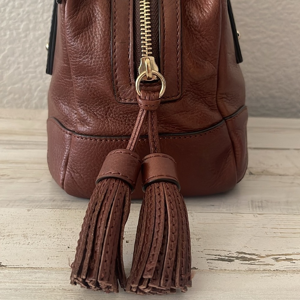 Vintage Kate Spade All Leather Brown Handbag. - Picture 3 of 16